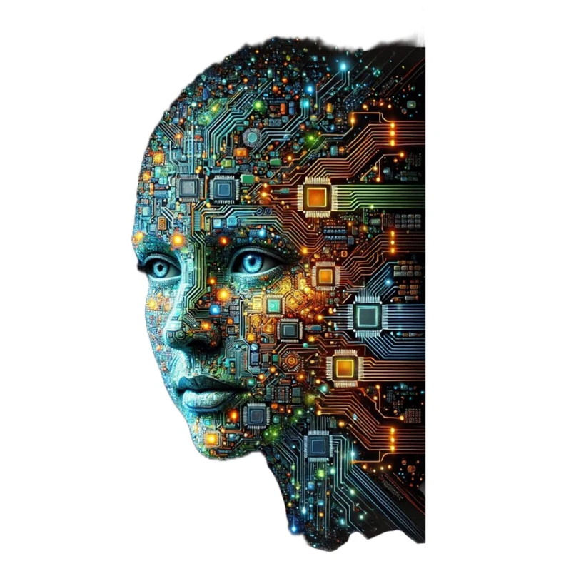 استیکر پارچه و لباس پاد آفرین مدل تکنولوژی هوش مصنوعی کد 3058