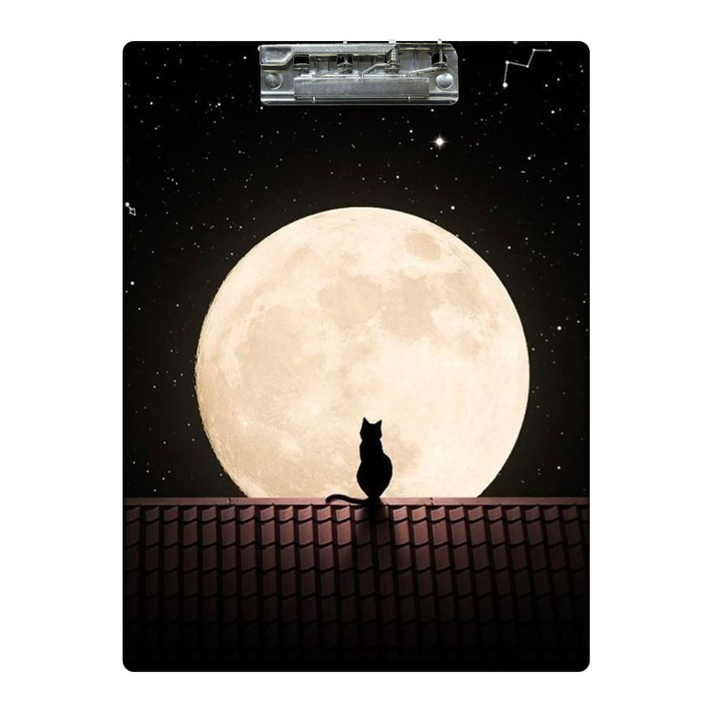 تخته شاسی طرح گربه و ماه کد  8473992 سایز A4