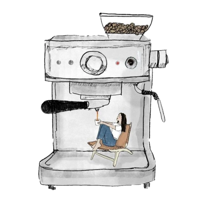 استیکر پارچه و لباس پاد آفرین مدل دستگاه قهوه اسپرسو ساز کد 3531