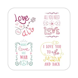 زیر لیوانی کاکتی طرح عاشقانه مدل mp38231