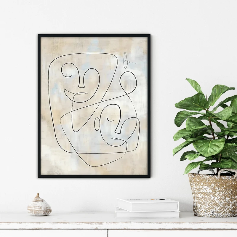 تابلو آتریسا طرح لاین آرت مدرن مدل ATFL66 فریم مشکی