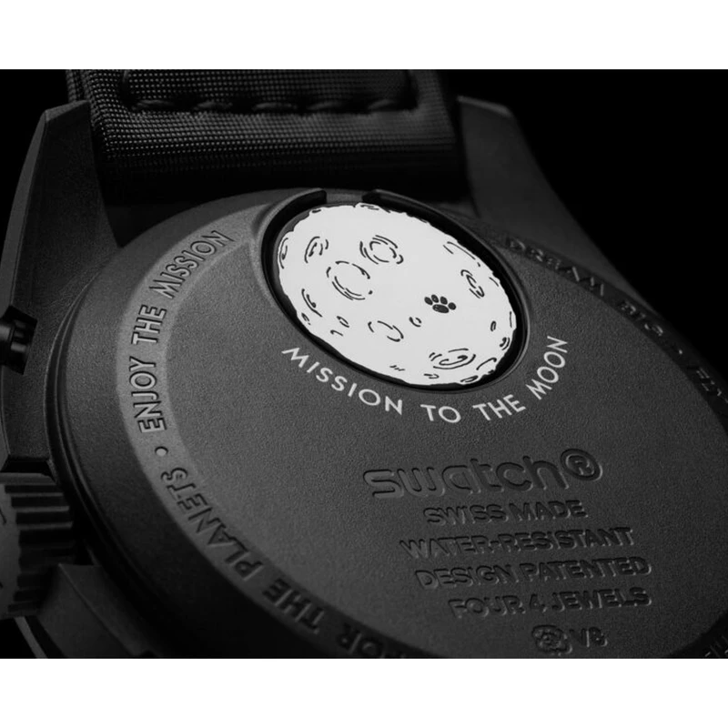 عکس شماره 7 : ساعت مچی عقربه-ای کوارتز امگا سواچ مدل mission to the moon phase new moon