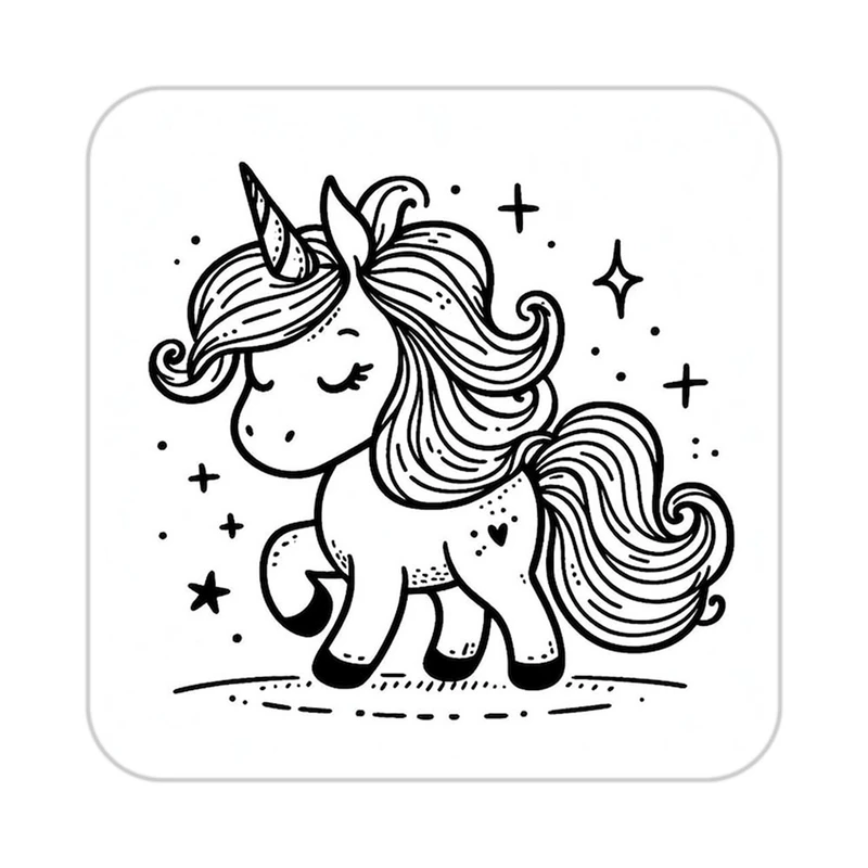 زیر لیوانی کاکتی طرح اسب تک شاخ و یونیکورن مدل mp31360