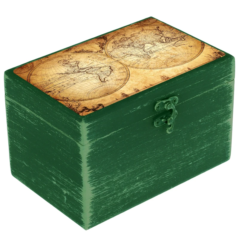 جعبه هدیه دست‌ساز مدل هنری طرح نقشه کهن کد WB065