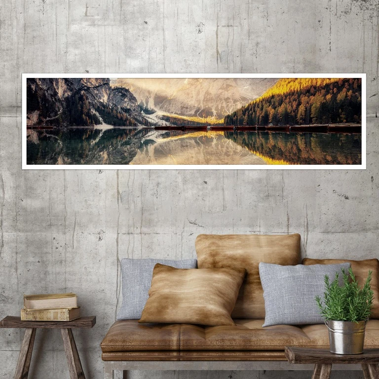 تابلو بکلیت طرح طبیعت منظره دریاچه مدل کشیده W-7713