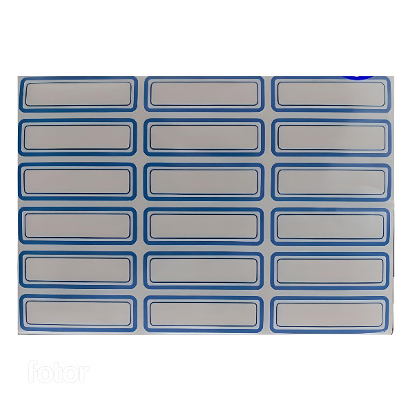 برچسب اسم مدل دور آبی  بسته 5عددی