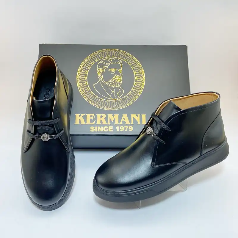 نیم بوت زنانه کرمانی مدل چرم دستدوز ناپا کد 652 رنگ مشکی