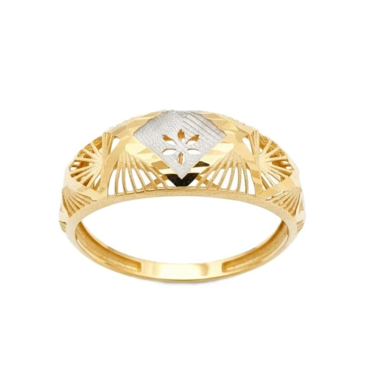 انگشتر طلا 18 عیار زنانه رضا گلد مدل توری تراش سایز 56