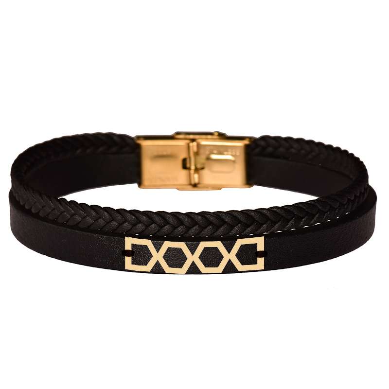 دستبند طلا 18 عیار مردانه کرابو طرح هندسی مدل Kr102344 دستبند طلا 18 عیار مردانه کرابو طرح هندسی مدل Kr102344