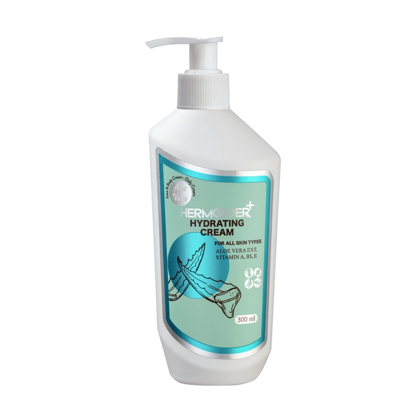 کرم آبرسان هرمودر مدل ALOE VERA مناسب برای انواع پوست حجم 300 میلی لیتر
