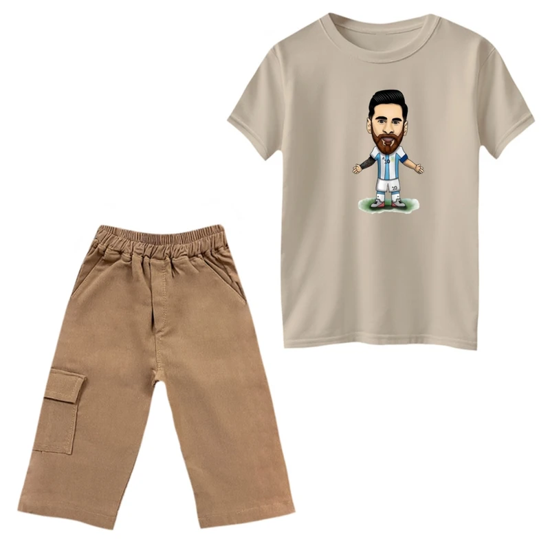 ست تی‌شرت و شلوارک پسرانه مدل مسی کد 6