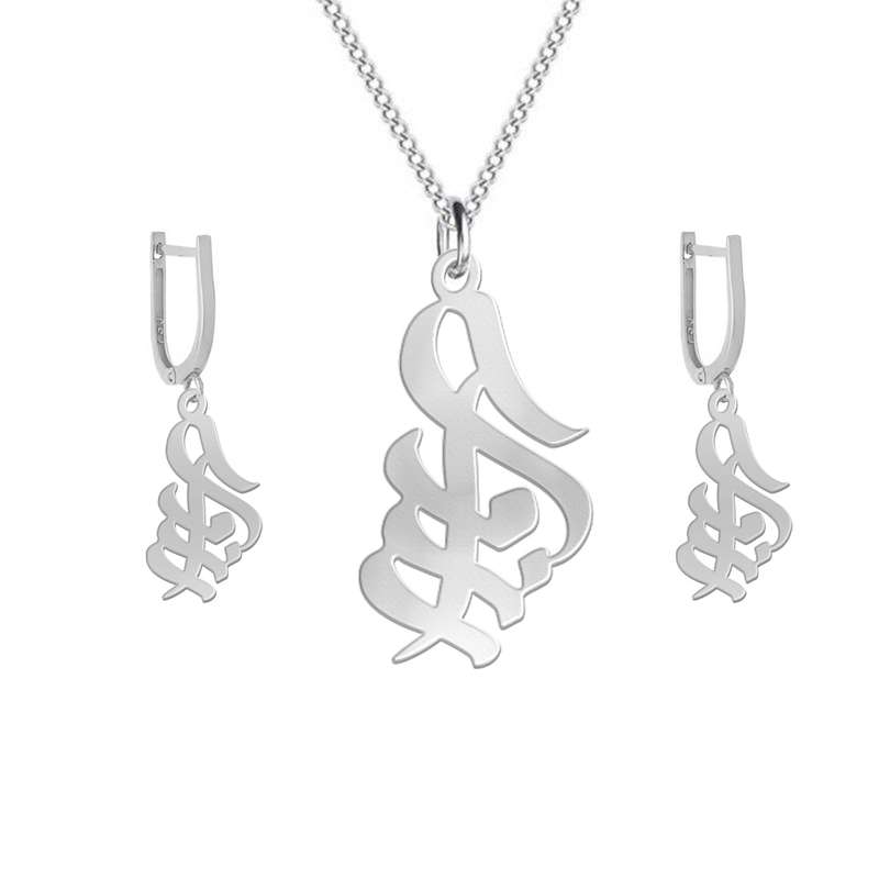 نیم ست نقره زنانه لیردا مدل اسم آرزو nms sss Arezoo