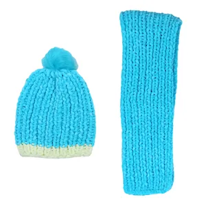 ست کلاه و شال گردن بافتنی بچگانه مدل Pi-08