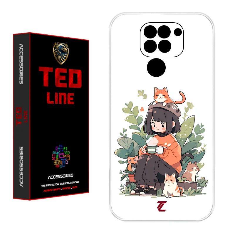 کاور تدلاین طرح گربه کد 1181 مناسب برای گوشی موبایل شیائومی Redmi Note 9