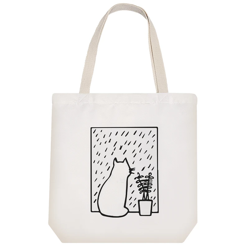 ساک خرید خندالو مدل گربه و باران کد 7687