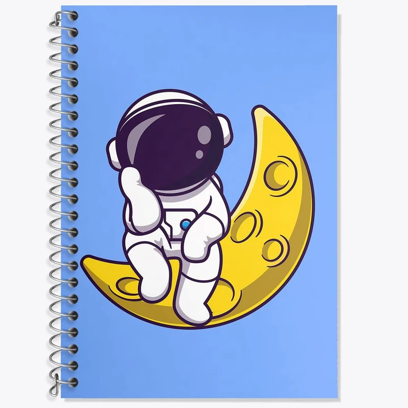 دفتر زبان 50 برگ خندالو مدل دو خط طرح فضانورد کد 25070