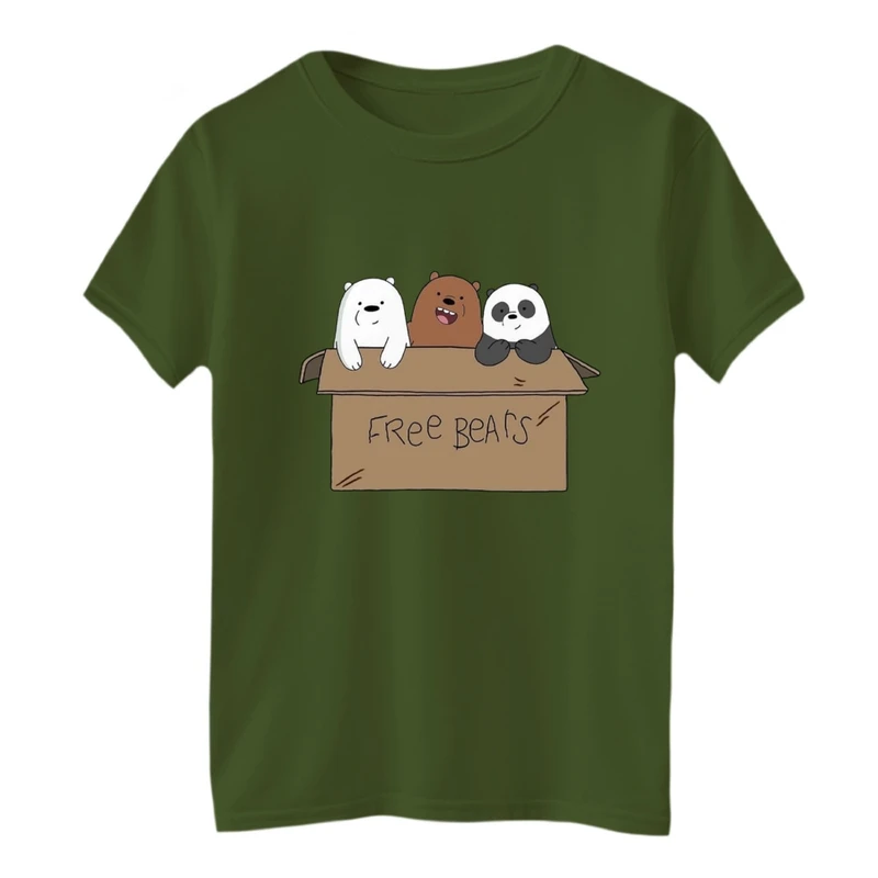 تی‌شرت آستین کوتاه لانگ بچگانه مدل سه خرس و جعبه
