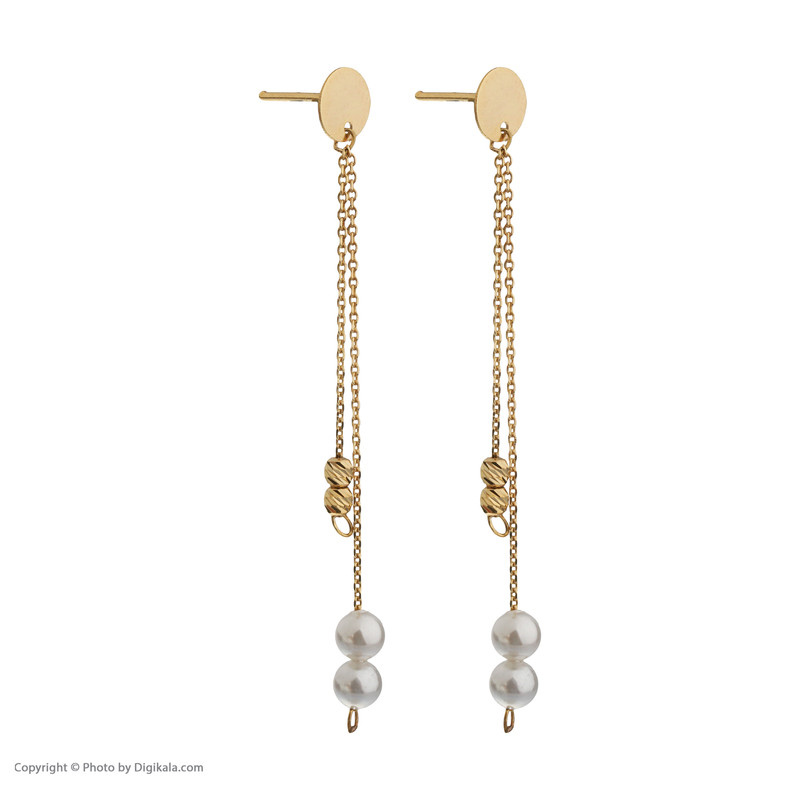 گوشواره طلا 18 عیار زنانه مایا ماهک مدل ME1012 طرح مروارید و گوی