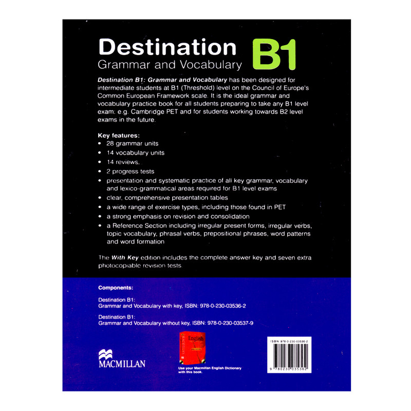 کتاب Destination B1 Grammar And Vocabulary With Answers Key اثر Malcolm Mann And Steve Taylore-Knowles انتشارات الوندپویان کتاب Destination B1 Grammar And Vocabulary With Answers Key اثر Malcolm Mann And Steve Taylore-Knowles انتشارات الوندپویان