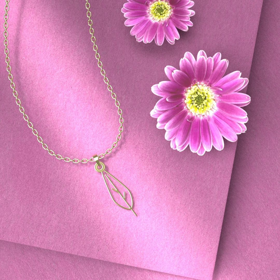 گردنبند طلا 18 عیار زنانه مدوپد مدل برگ کد L2-1-1180 - - 5