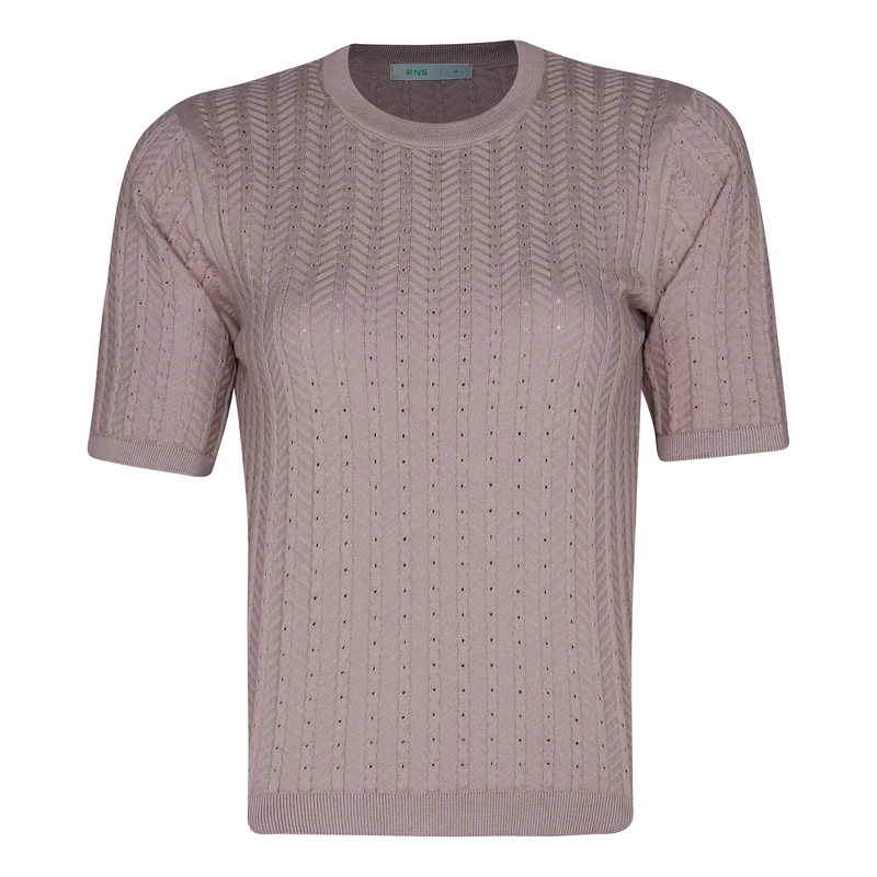 بلوز آستین کوتاه یقه گرد زنانه آر اِن اِس مدل 110223582704