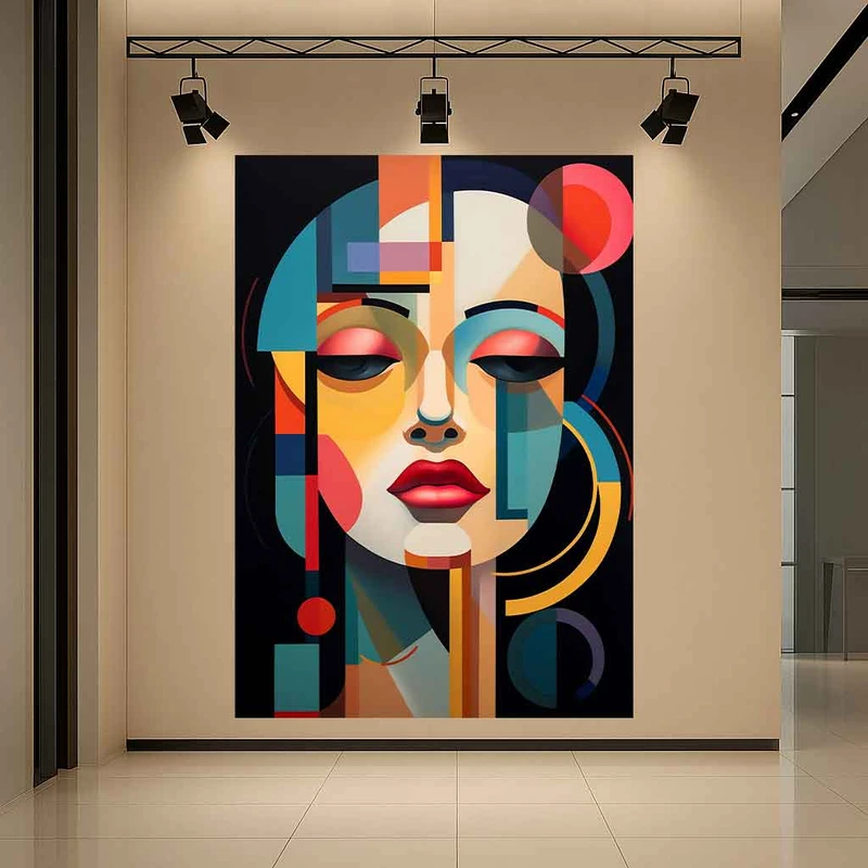 پوستر طرح چهره هنری مدل هندسی مدرن کد AR3061068