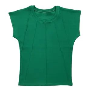 تی شرت آستین کوتاه زنانه مدل خورشیدی کد 26-10 رنگ سبز