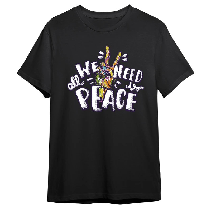 تی شرت آستین کوتاه مردانه مدل ALL WE NEED IS PEACE