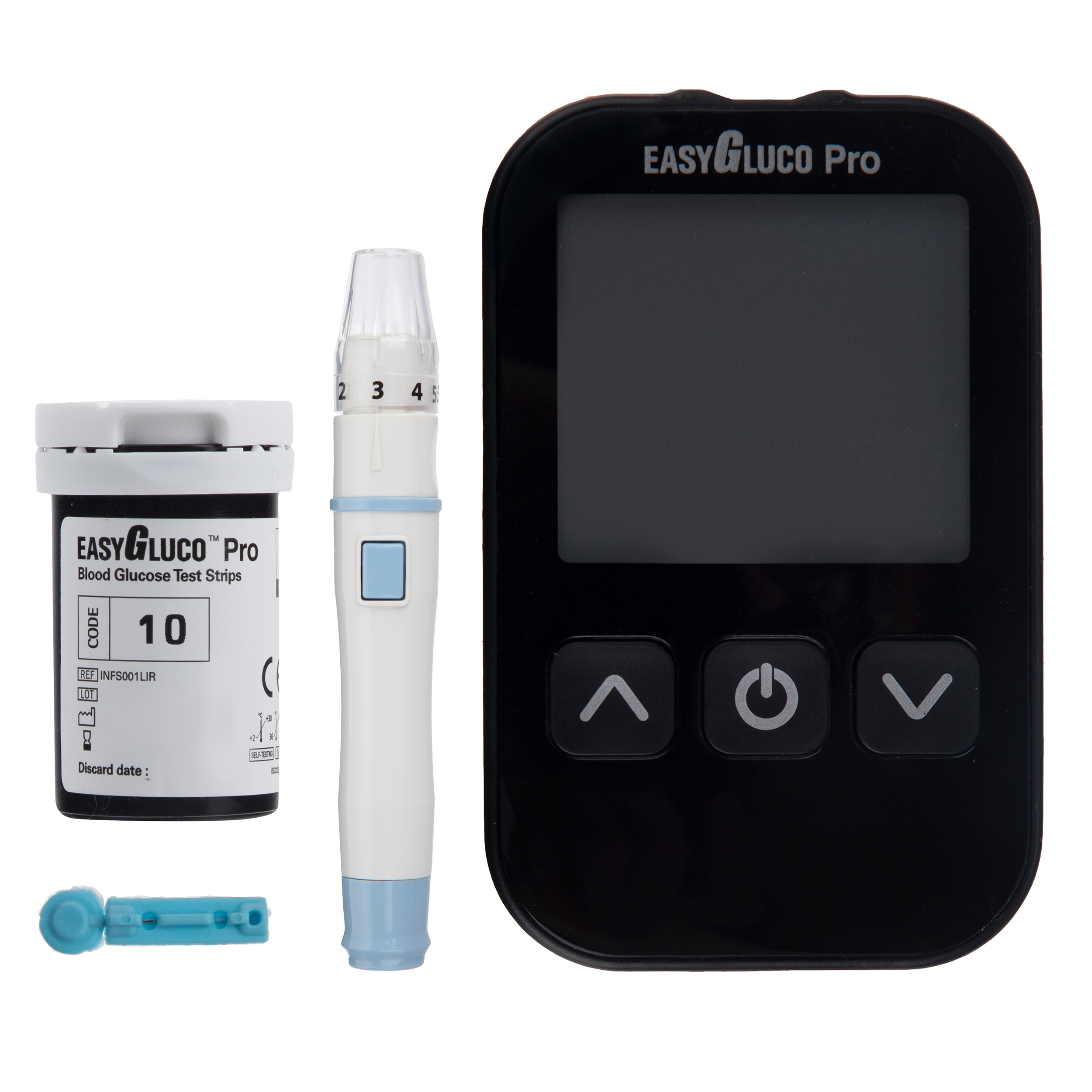 دستگاه تست قند خون مامانیا مدل EasyGluco Pro به همراه نوار تست قند خون بسته 50 عددی و سوزن بسته 25 عددی