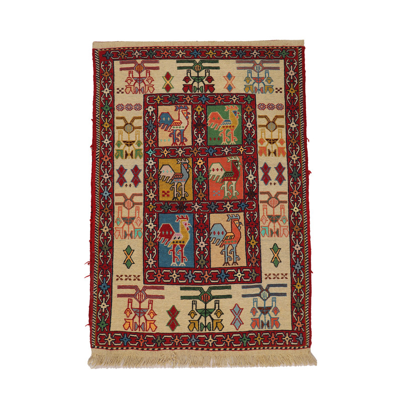 گلیم دستبافت نیم متری مدل ورنی کد 4030910