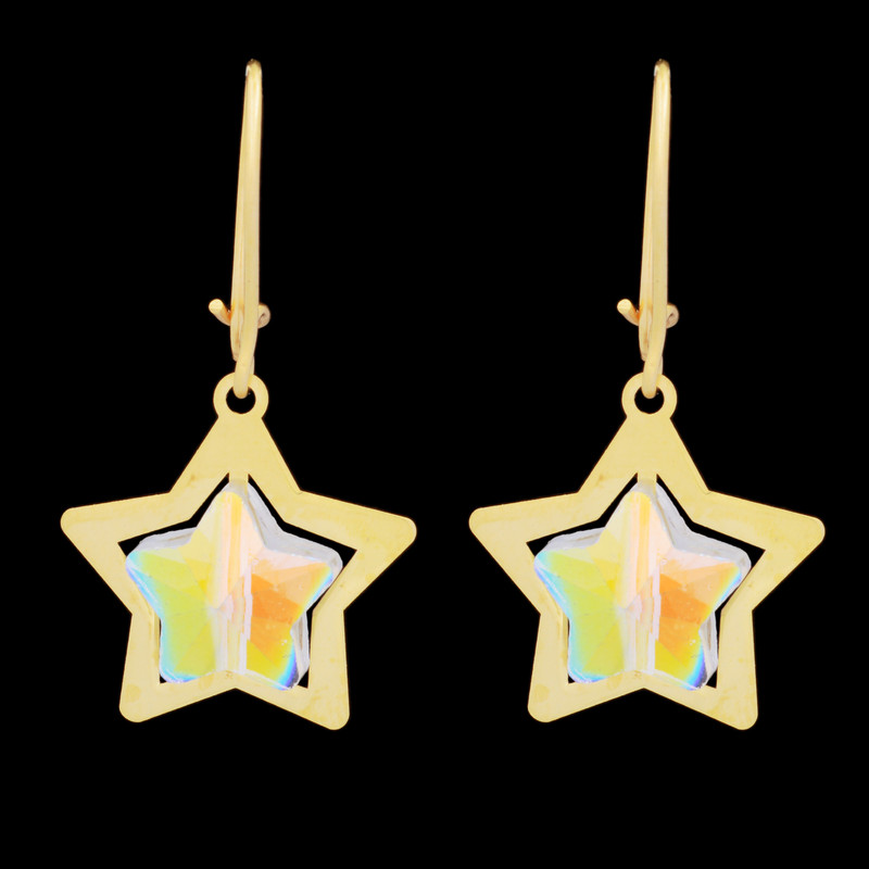 گوشواره عصایی طلا 18 عیار زنانه طلای مستجابی مدل ستاره P T1433 کد 5412782