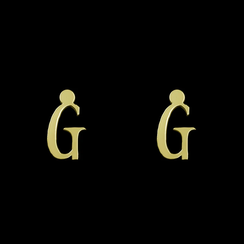 گوشواره طلا 18 عیار زنانه مدوپد مدل حرف G کد GA1-17049