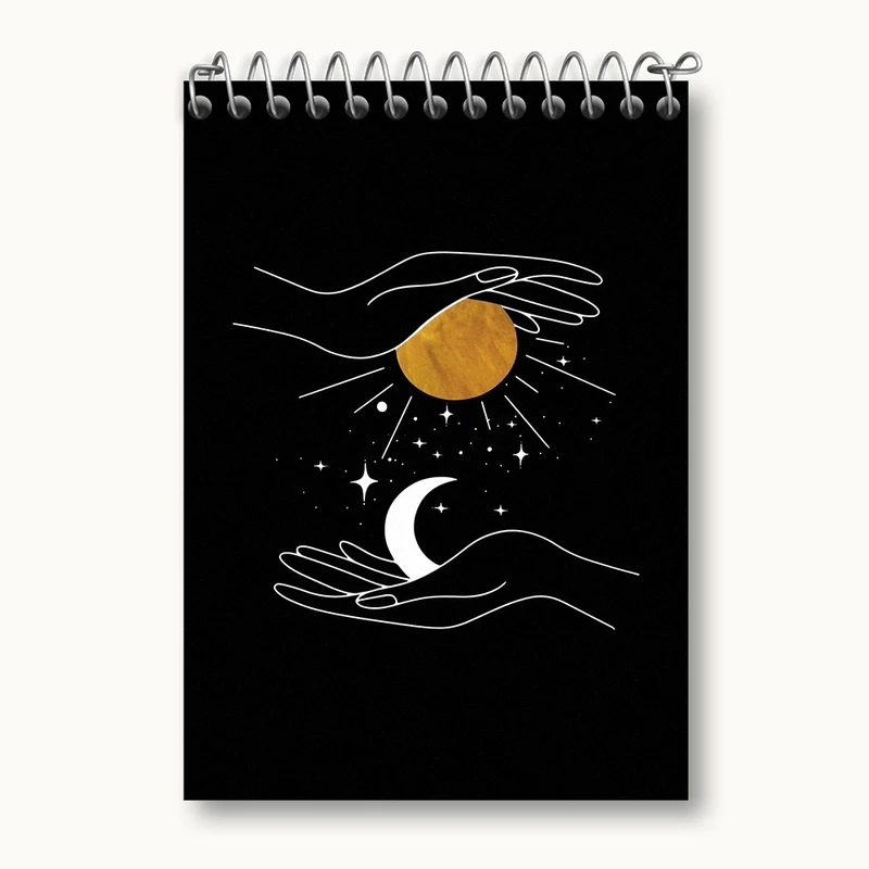 دفتر یادداشت 50 برگ خندالو طرح خورشید و ماه کد N5066