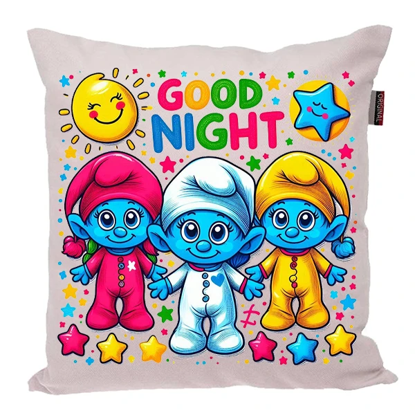 کوسن پاد آفرین مدل عروسکی طرح شب بخیر انیمیشن اسمورف ها کد PK30597