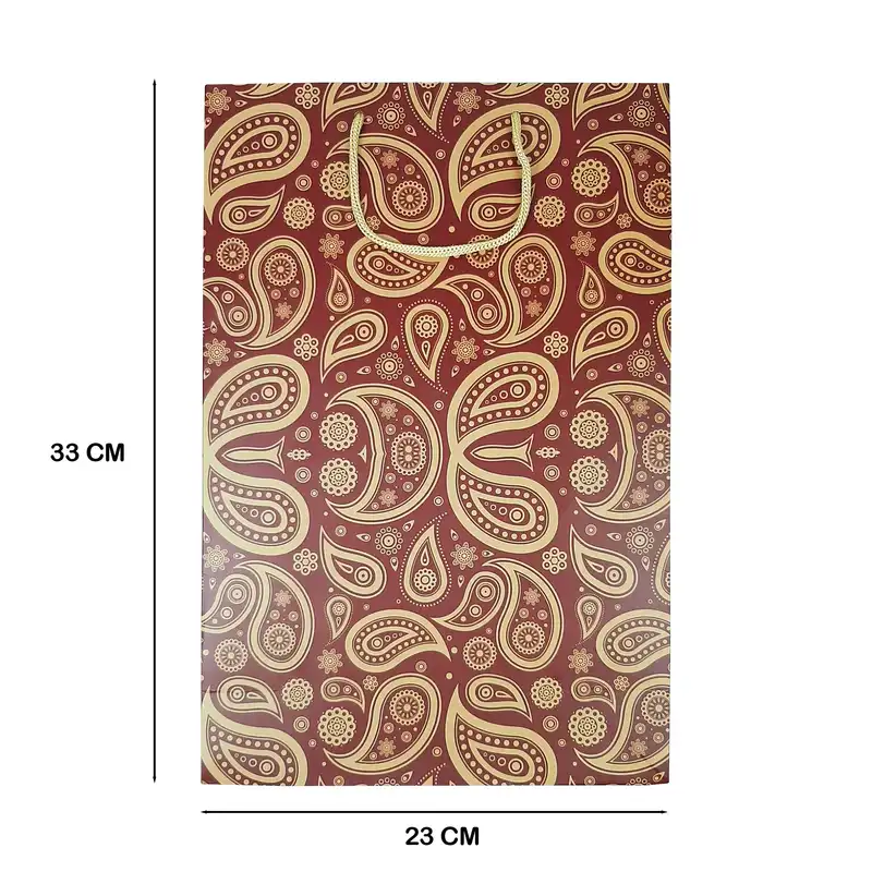 ساک هدیه مدل گلاسه طرح ترمه کد G130-33.10.23