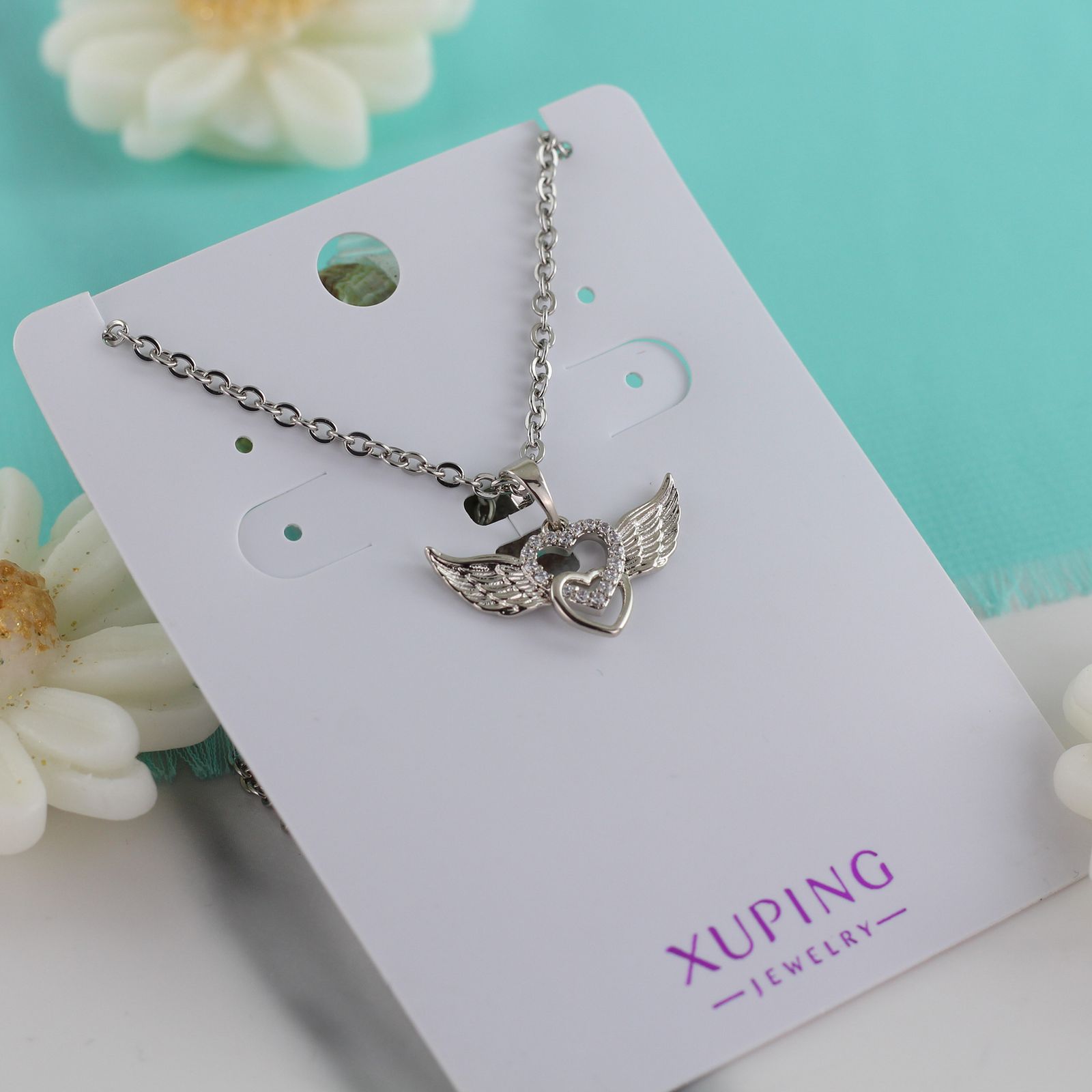 گردنبند زنانه ژوپینگ مدل قلب کد AAB492 -  - 4