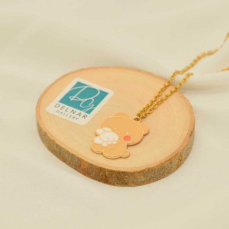 گردنبند دخترانه دلنار گالری مدل تدی و خرگوش