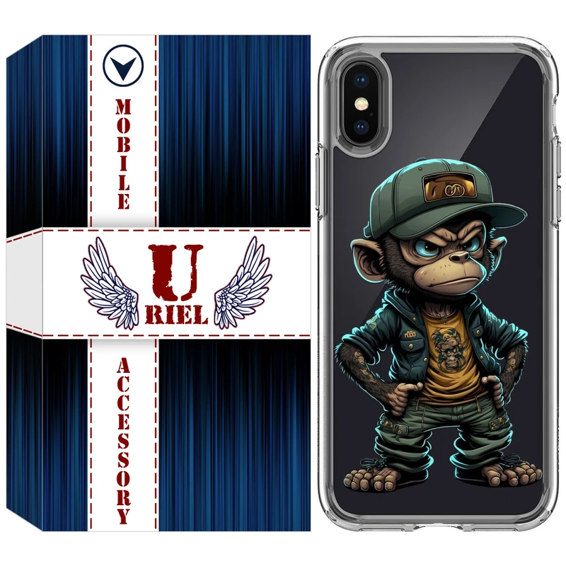 کاور یوریل مدل Clear کد 37 طرح Monkey مناسب برای گوشی موبایل اپل iPhone X / iPhone XS