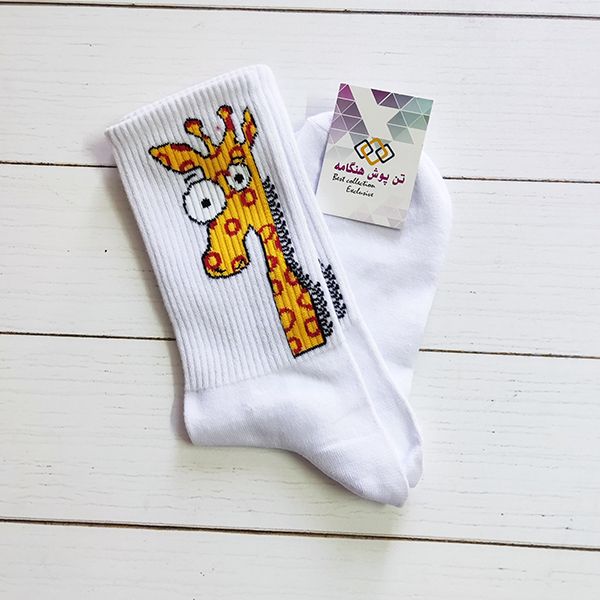 جوراب ساق بلند زنانه تن پوش هنگامه مدل کش اسپرت زرافه کد W44 -  - 2