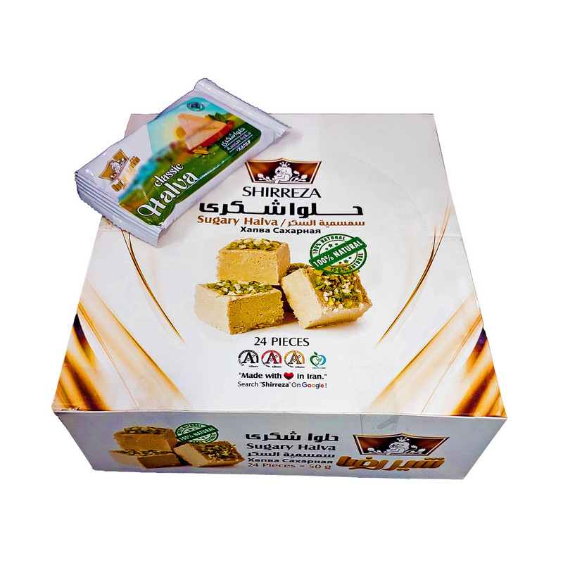 حلوا شکری شیررضا - 50 گرم بسته 24 عددی