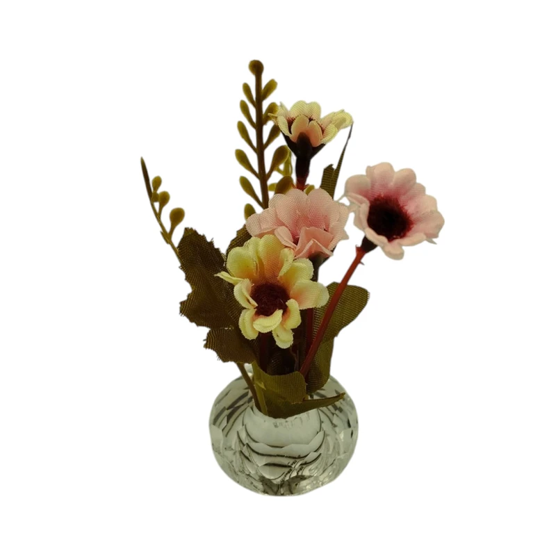 گلدان به همراه گل مصنوعی مدل کریستالی طرح نازنین کد 02