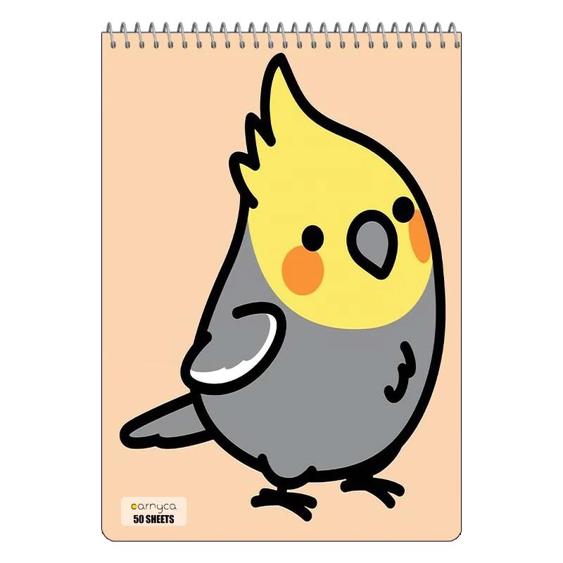 دفتر نقاشی 50 برگ سیمی کارنیکا طرح طوطی Parrot کد 99568