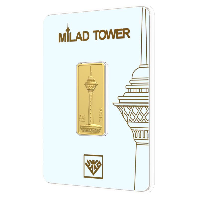 شمش طلا 24 عیار طلای محمد مدل برج میلاد کد SM3000 - - 2