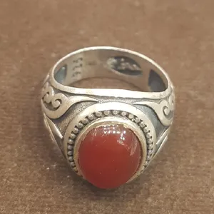 انگشتر نقره مردانه مدل سنگ عقیق کد P340