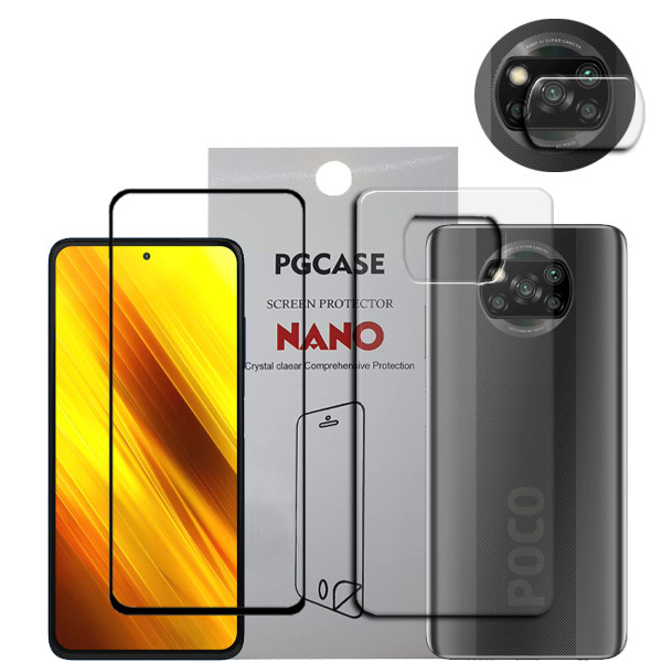 محافظ صفحه نمایش سرامیکی مدل Star Max مناسب برای گوشی موبایل شیائومی Poco X3 به همراه محافظ لنز دوربین و محافظ پشت گوشی