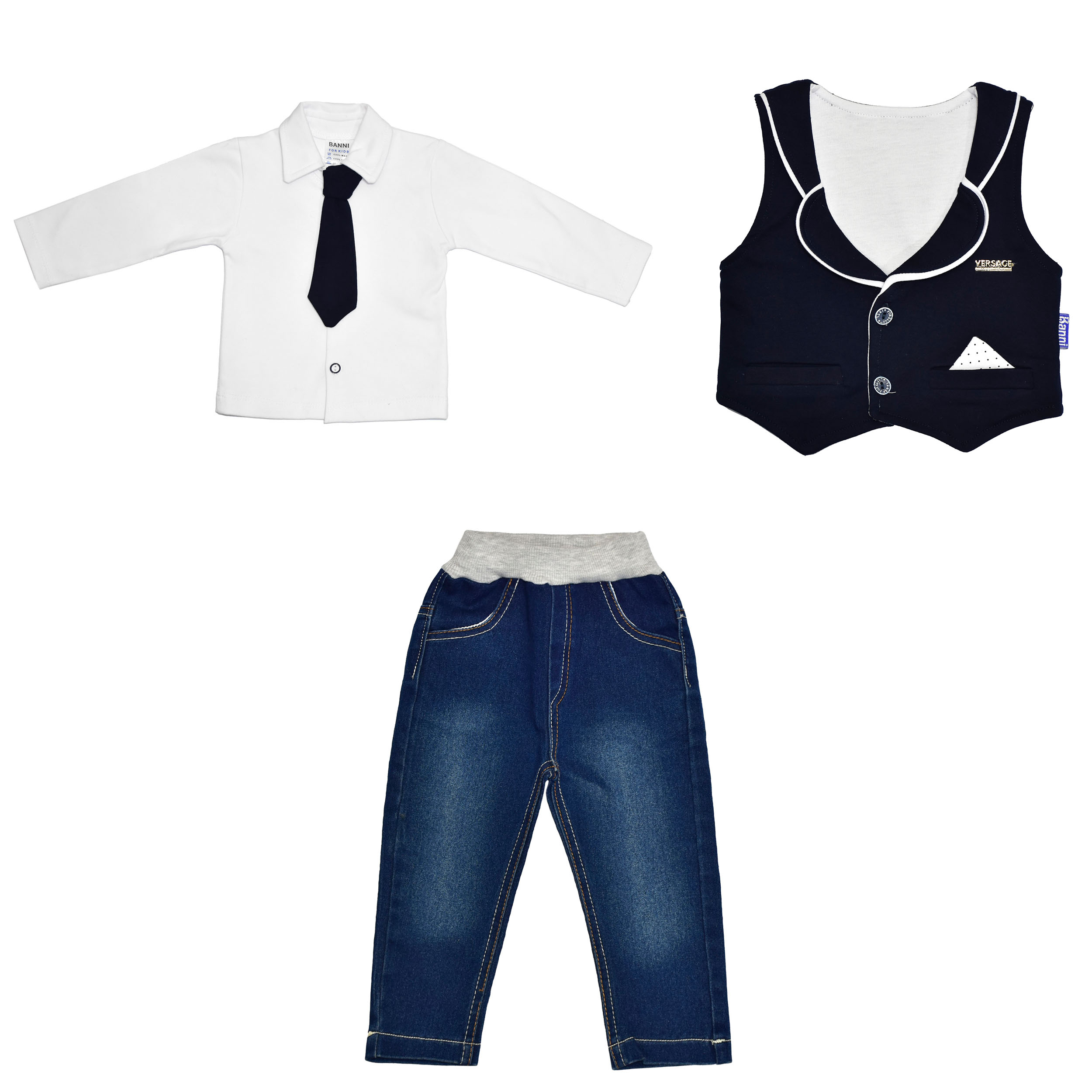 ست لباس 4 تکه پسرانه مدل مهراز