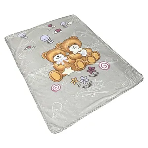 پتو کودک مدل خرس دوقلو سایز 120x100 سانتی متر