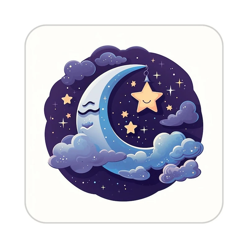 زیر لیوانی کاکتی طرح ماه و ستاره مدل mp53142