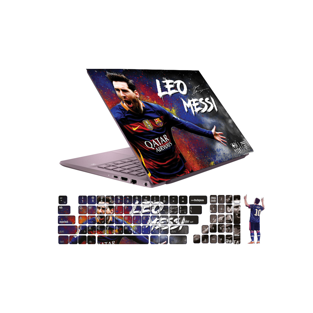   استیکر لپ تاپ گراسیپا طرح مسی مناسب برای لپ تاپ 15 اینچی به همراه برچسب حروف فارسی کیبورد