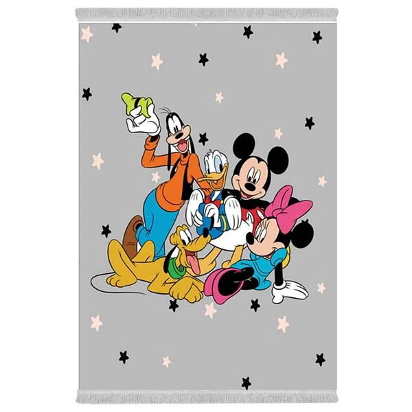 فرش پارچه‌ای دفه مدل فرشینه هازان مخمل طرح فانتزی کد 3099